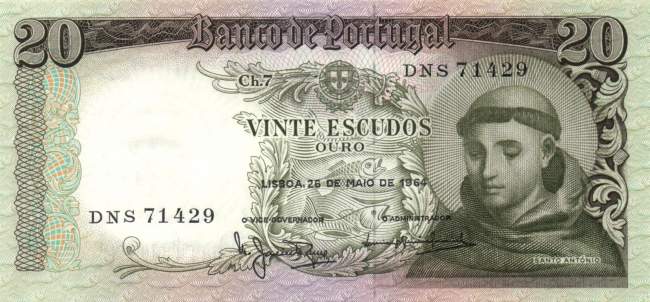 20 Escudos 26.5.1964